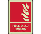 Panneau photoluminescent avec symbole prise d'eau incendie