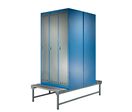 Socle banc double face L.610 mm pour vestiaire monobloc