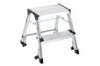 Manutan Expert - Marchepied Pliable 2 Marches Aluminium Gris - Charge 150kg - Accès Facile 2.4m
