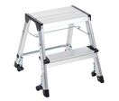 Manutan Expert - Marchepied Pliable 2 Marches Aluminium Gris - Charge 150kg - Accès Facile 2.4m