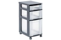 Tour De Rangement Noire 3 Tiroirs Coloris Transparents