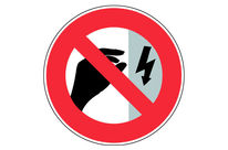 Panneau Ne pas toucher boitier sous tension - Rigide Ø80mm - 4030043