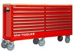 Servante d'atelier double 16 tiroirs type MEGA 2150 mm de large avec 6 grandes roues ø200 mm MW Tools GWB616