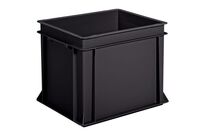 UTZ - Bac norme Europe 30L Noir - Polypropylène Recyclé 100% - Gerbable 300kg - Stockage Robuste