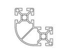 Profilé aluminium arrondi en L 80x80x40 fente de 10 mm