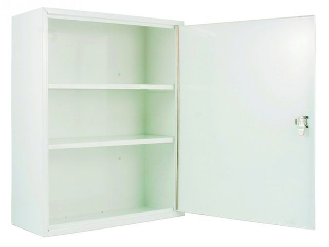 Armoire à pharmacie 1 porte  en tôle avec kit 5 à 10 personnes