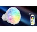 Spot LED RGB+CCT GU10 4W pilotable avec télécommande RF Mi-Light