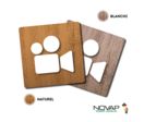 Plaquettes de porte 90x90mm - Vidéo Protection - Wood 
