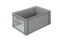 Schoeller Allibert - Bac norme Europe Gris 56L - Ouverture Frontale - Gerbable - Polyéthylène Haute Densité - Usage Alimentaire