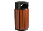 Corbeille publique bois / acier 60 L