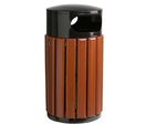 Corbeille publique bois / acier 60 L