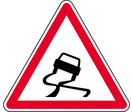 Panneau danger chaussée glissante A4