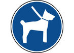 Panneau d'obligation de tenir son chien en laisse