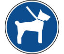 Panneau d'obligation de tenir son chien en laisse