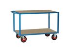 Fimm - Servante 2 plateaux bois bleu - 500 kg - Éco-responsable - 1300x800mm