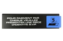 Plaquette de porte Pour paiement par chèque veuillez présenter une pièce d&amp;#039;identité SVP - Europe design 175x45mm - 4260549