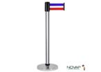 Poteau alu chromé à sangle Bleu / Blanc / Rouge 3m x 100mm - 2700450