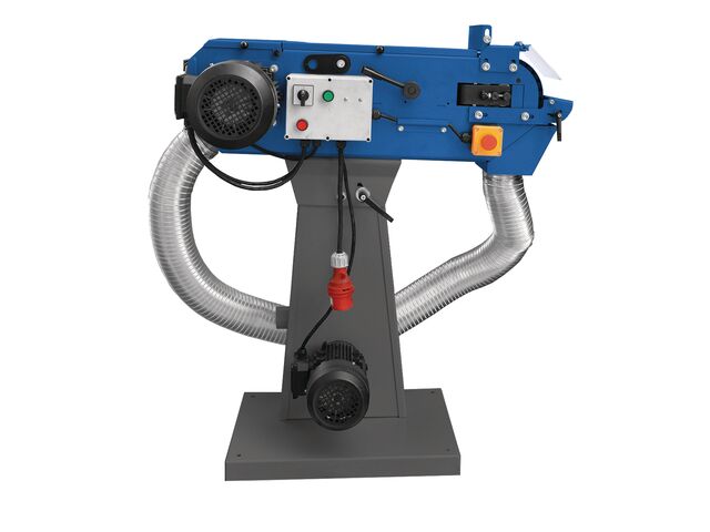 Ponceuse à bande pour métaux 75x2000 mm 18-36 m/s 3/4 kW 400V arrêt d'urgence avec aspiration intégrée Metallkraft MBSM75-240-2 AS