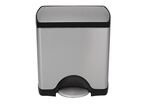 Simplehuman - Poubelle Rectangulaire Inox 50L à Pédale - Gris - Design Durable et Hygiénique