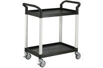 Matador - Chariot à plateaux en plastique 2 plateaux 250kg Noir - 850x480x950mm - Roulettes pivotantes avec frein