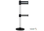 Poteau Alu anodisé à double sangle Noir/Argent 3m x 100 & 50mm sur socle portable - 2900065