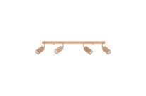 Plafonnier 4 Spots Orientables pour Ampoule GU10 - Bois