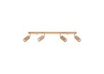 Plafonnier 4 Spots Orientables pour Ampoule GU10 - Bois