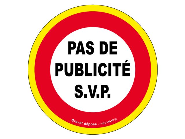 Panneau Pas de publicité - haute visibilité - Ø 300mm - 4090146