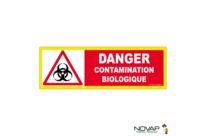 Panneau Danger contamination biologique - haute visibilité - 450x150mm - 4090788