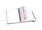 Cahier multi-tasker à reliure, 120 pages, A5, 5x5 + index.