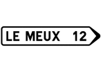 Panneau flèche 1 ligne vers la droite et distance D21a