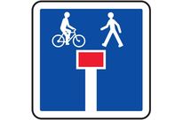 Panneau indication impasse sauf piétons et vélos C13d