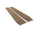 Lot de 6 Panneaux Acoustiques Muraux - Tasseaux Finition Chêne Blanc - Fond Noir - 240x60x2,2cm