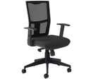 Manutan Expert - Fauteuil de bureau Ritz - Noir - Accoudoirs et lombaire réglables - Tissu et résille - 10 ans garantie