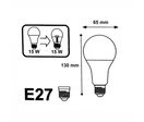 Ampoule E27 LED 15W 220V A65 - Blanc Chaud 2300K - 3500K