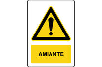 Panneau de danger vertical amiante