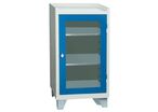 Armoire Sur Socle-portes Transpar. Gris/ Bleu 2 Tablette