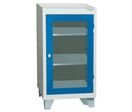 Armoire Sur Socle-portes Transpar. Gris/ Bleu 2 Tablette