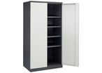 Sofame - Armoire Haute à Portes Battantes - 4 Tablettes - Acier Gris - 1000x665x1950mm - Charge 480kg - Livrée Montée