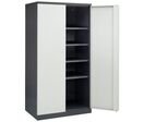 Sofame - Armoire Haute à Portes Battantes - 4 Tablettes - Acier Gris - 1000x665x1950mm - Charge 480kg - Livrée Montée
