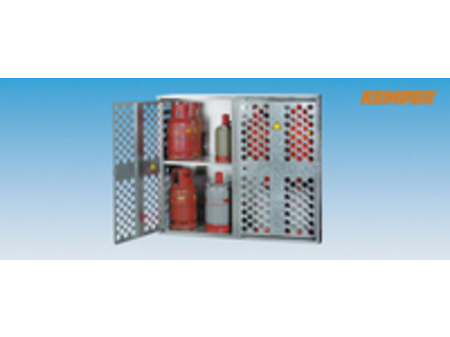 Armoire pour bouteilles à gaz liquide en tôle perforée à 2 portes