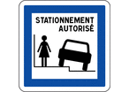 Panneau stationnement autorisé sur la gauche