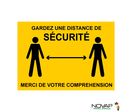 Panneau Garder une distance de sécurité - Jaune - Rigide A4 - 4600185