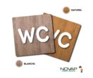 Plaquettes de porte 90x90mm - WC - Wood 