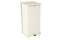 Rubbermaid - Poubelle Agroalimentaire Defender 49L - Métal Blanc à Pédale - HACCP, Galvanisé