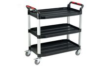 Chariot à plateaux en plastique - 3 plateaux - Capacité 200 kg - Aluminium et plastique - Robuste et pratique