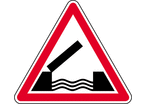 Panneau danger pont mobile A6
