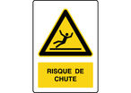 Panneau de danger vertical attention risque de chute 