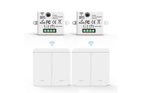 Interrupteur Mural sans Fil Bouton Double avec 2 Récepteurs 220V 10A