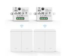 Interrupteur Mural sans Fil Bouton Double avec 2 Récepteurs 220V 10A